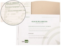 Libro Liderpapel hojas de reclamaciones Junta de Andalucía A4 25 juegos original + 2 copias